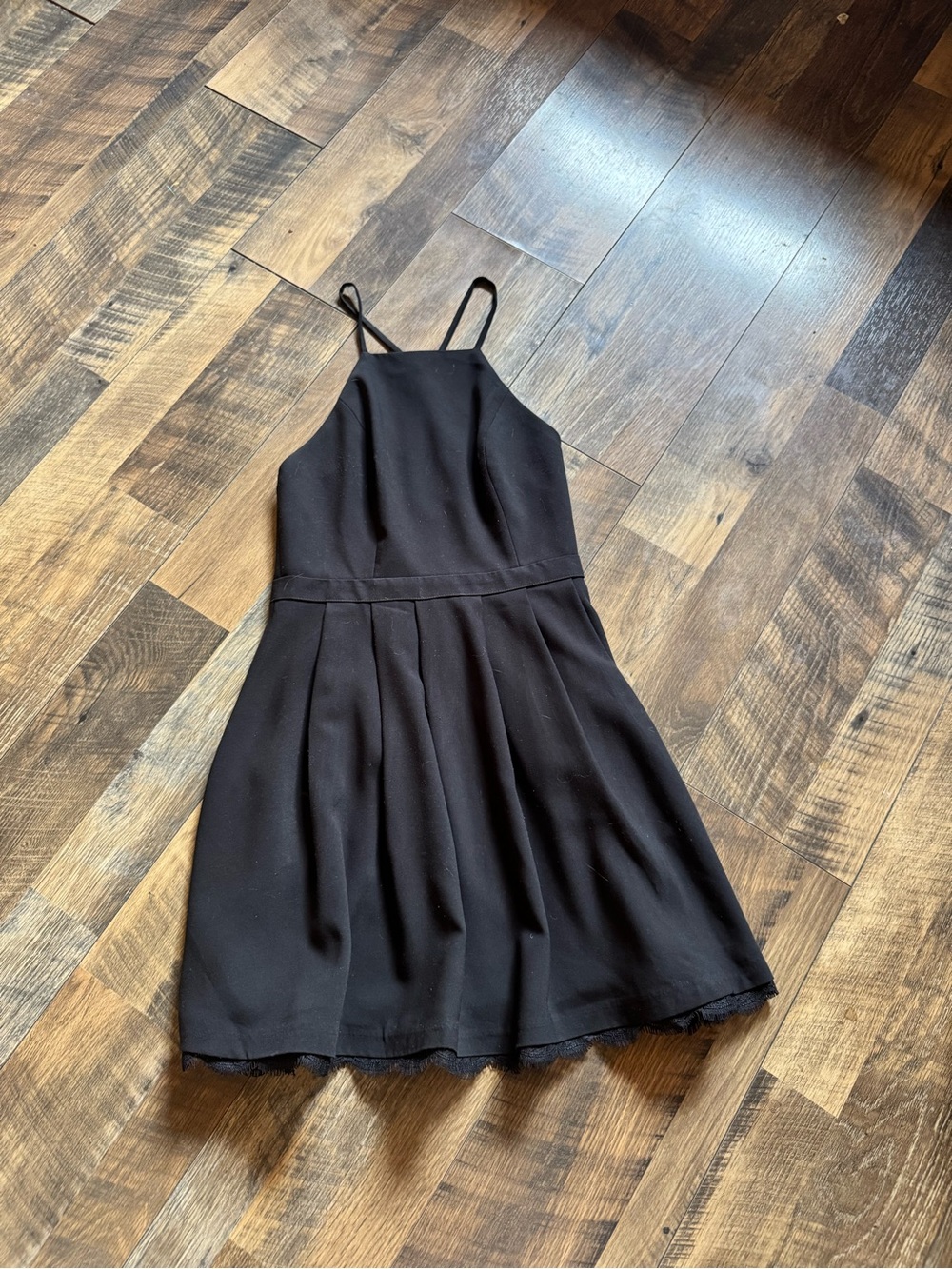 Lovers &  Friends Black Spaghetti Strap Skater Dress